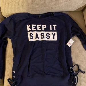 Keep It Sassy crew neck/ side ties